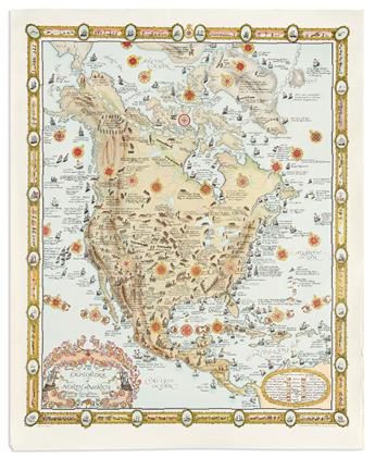 (PICTORIAL MAPS.) Peter Reynolds Furse. Group of 3 color-printed maps relating to North America.